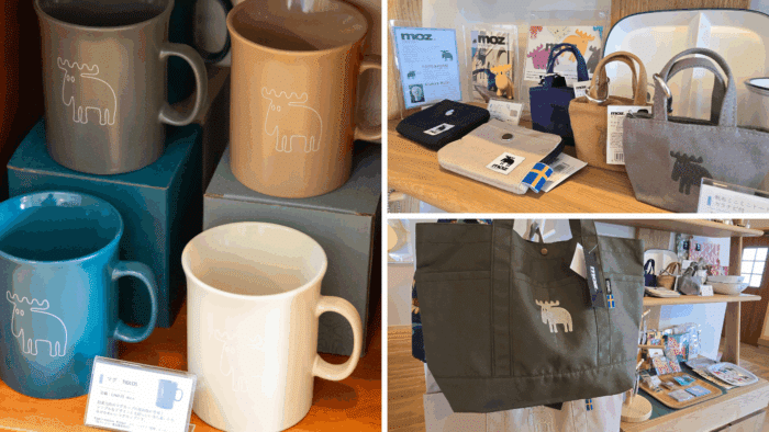 展示中のmozグッズ